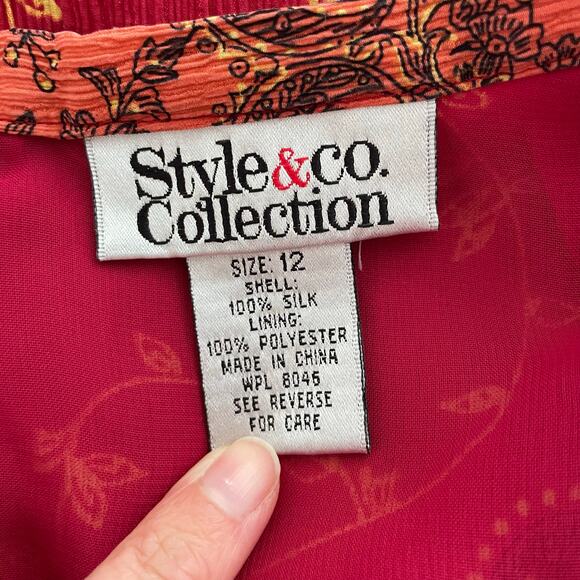 Style & Co. Collection Silk Paisley Design Maxi Skirt Womens 12, 90s Boho Grunge - Picture 5 of 7